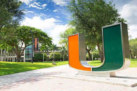 picture of University of Miami U statue