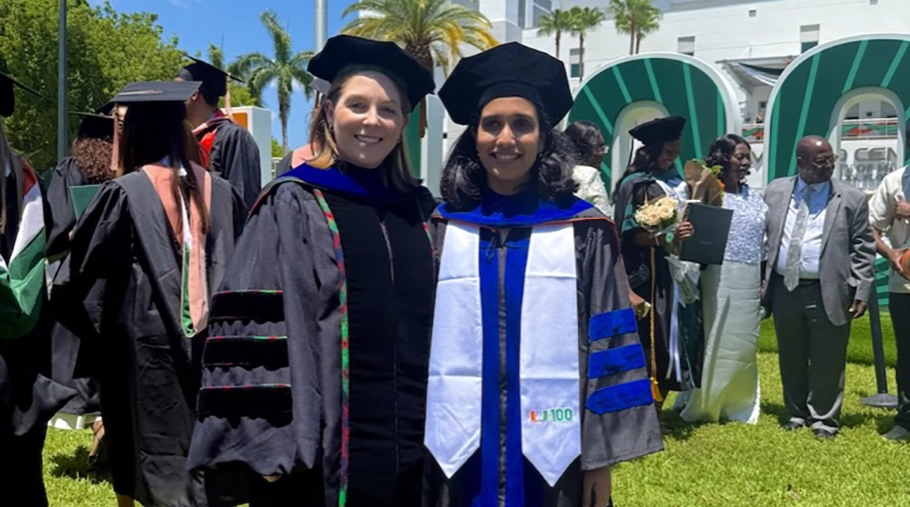 photos of Prof.Meier with Prajakta at graduation